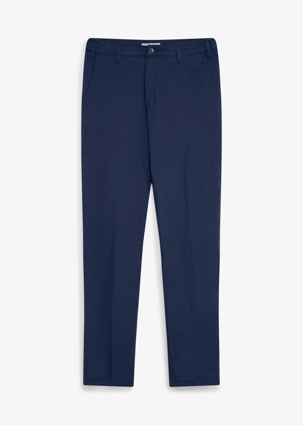 Men's Warm-Lined Straight Chinos with Adjustable Waist in Dark Blue and Muted Blue, view 1