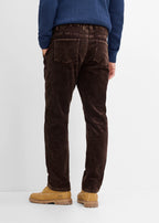 Men's Classic Fit Straight Corduroy Pants in Brown and Dark Brown, view 4