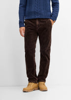 Men's Classic Fit Straight Corduroy Pants in Brown and Dark Brown, view 3