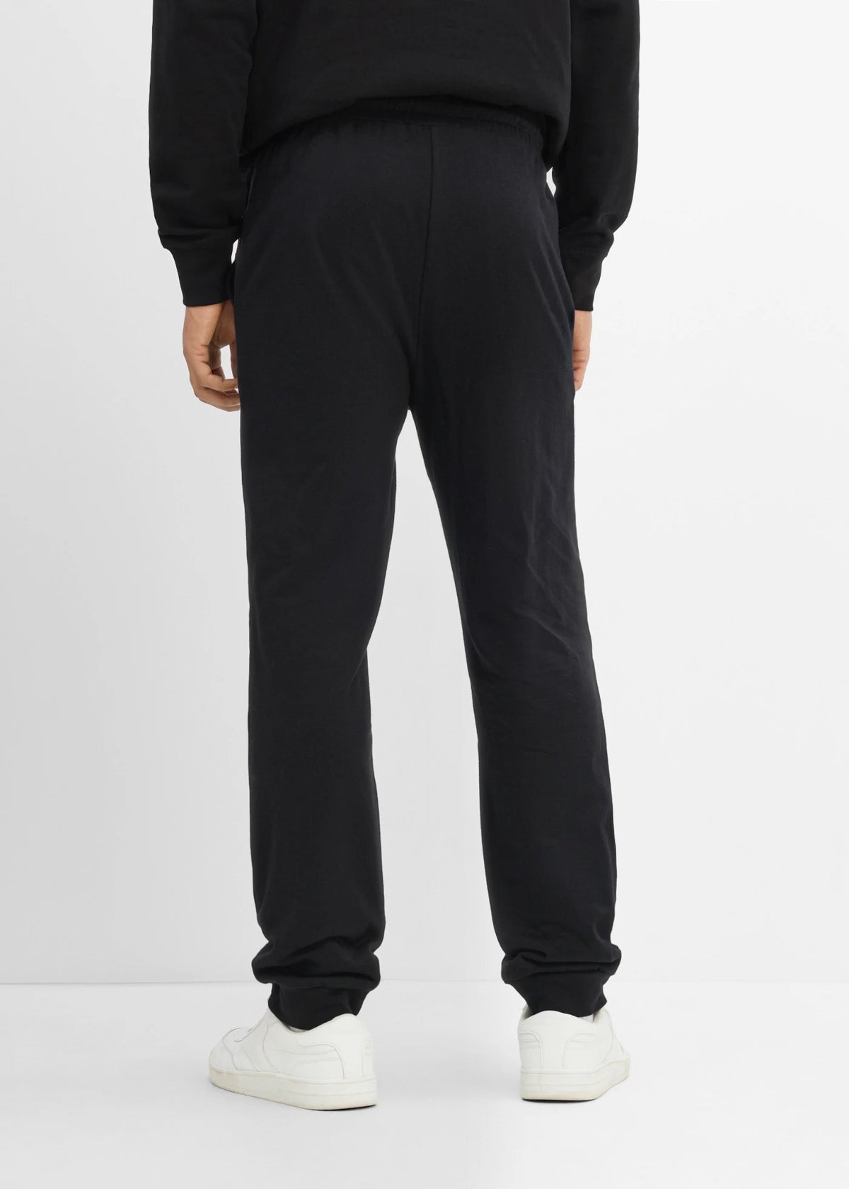 Men's Pure Cotton Joggers in Black, view 4