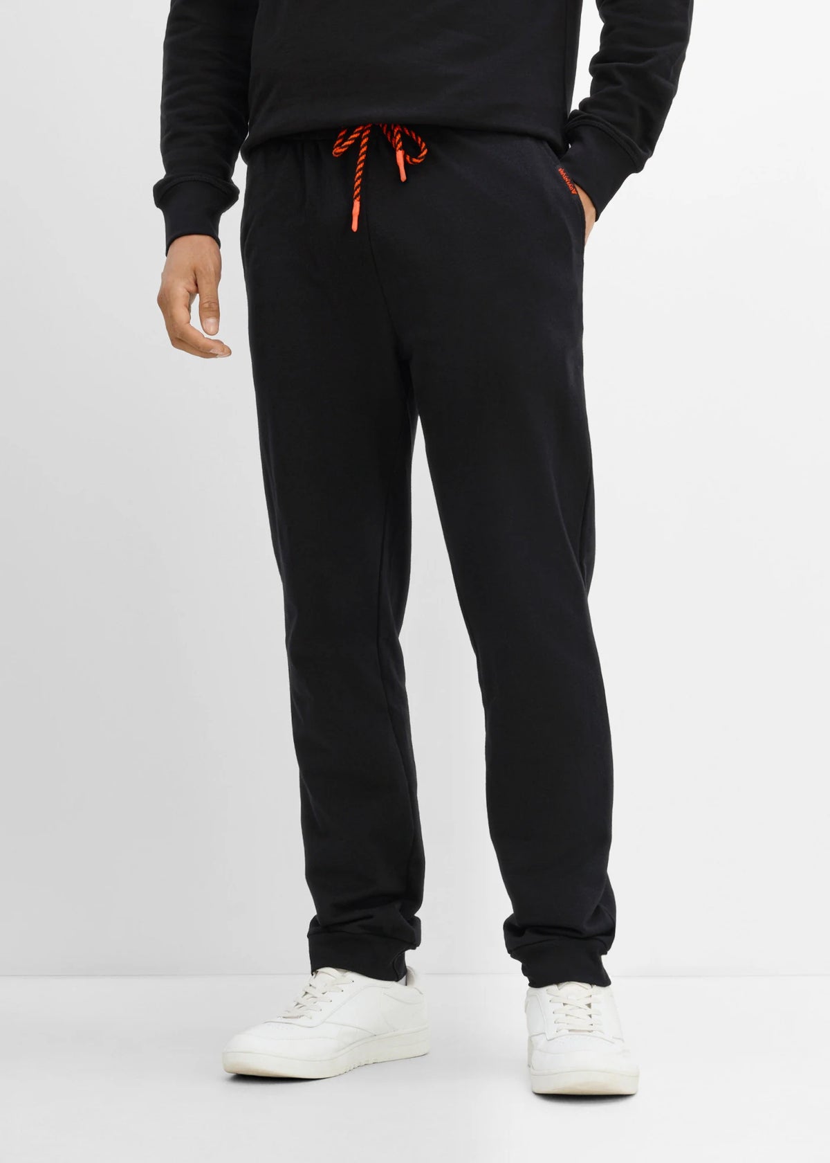Men's Pure Cotton Joggers in Black, view 3