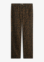 Women's Stretch Cotton Pants in Toffee and Black Leopard, view 1