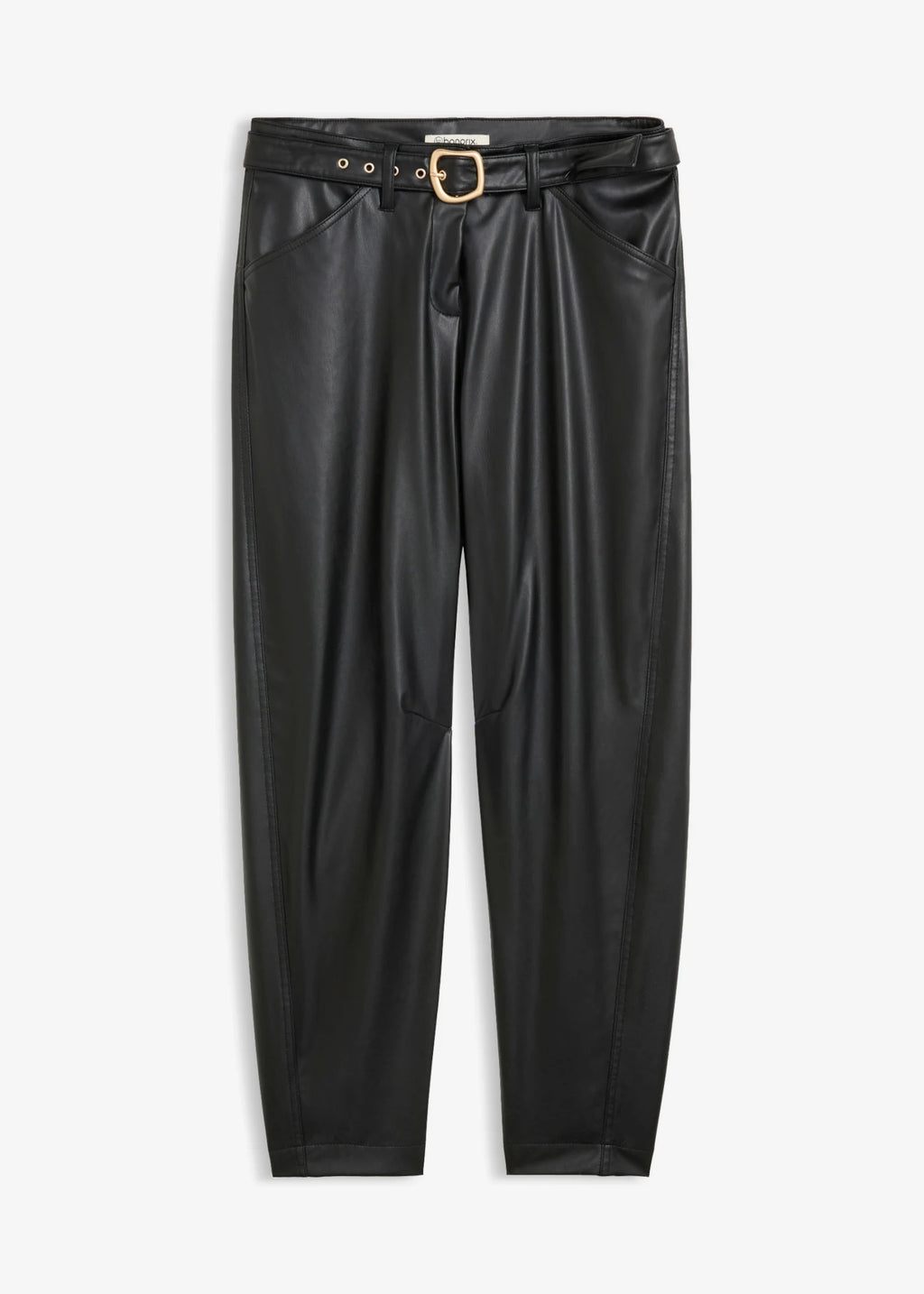 Women's Coated Pants in Black, view 1