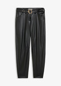 Women's Coated Pants in Black, view 1