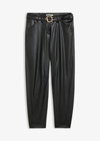 Women's Coated Pants in Black, view 1