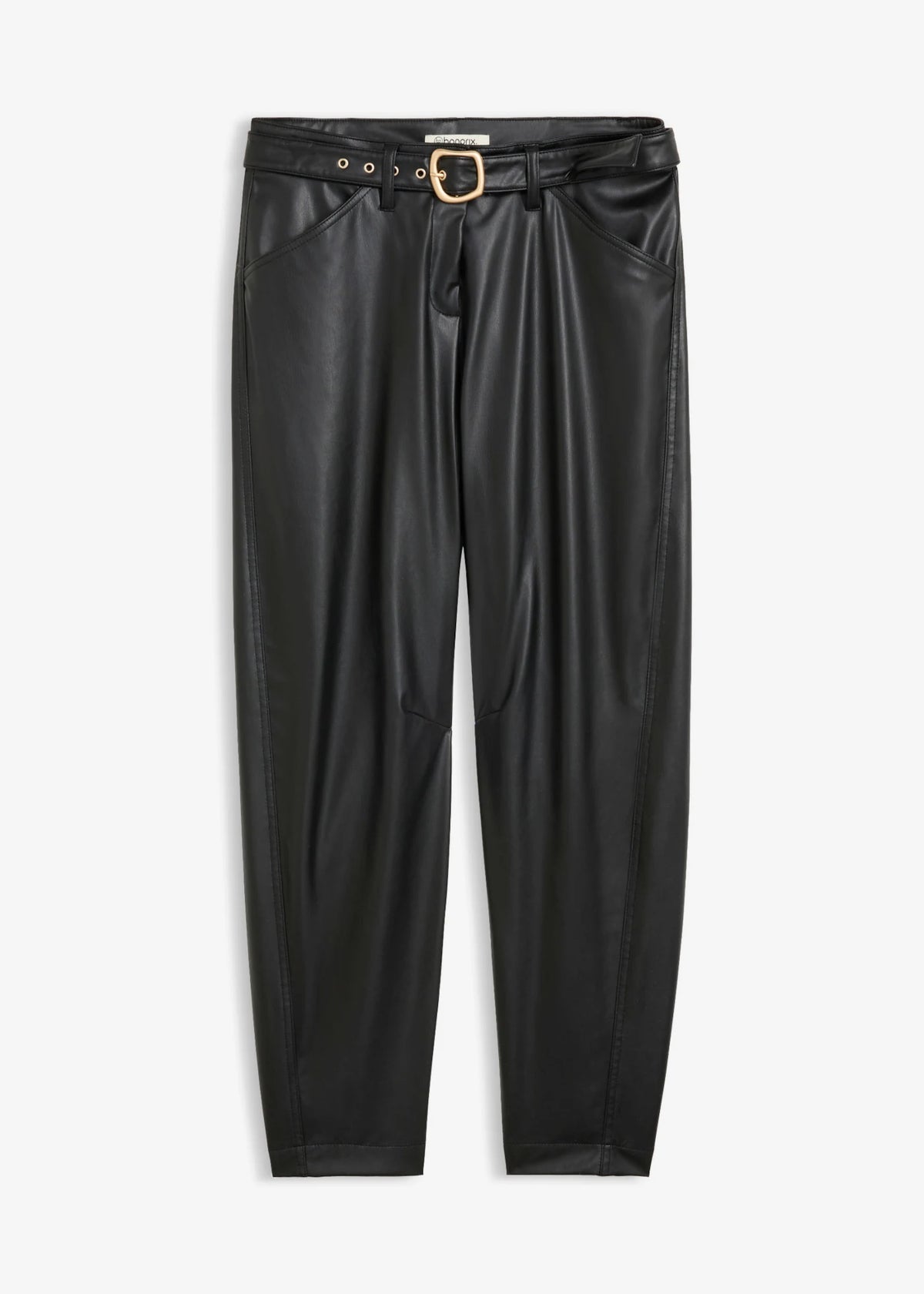 Women's Coated Pants in Black, view 1