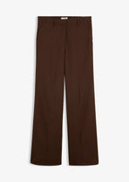 Women's Pleated Wide Leg Pants with Elastic Waist in Dark Brown, view 1