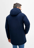 Men's Warm Waterproof Parka with Detachable Hood in Dark Blue, view 4