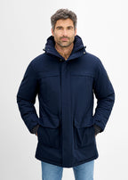 Men's Warm Waterproof Parka with Detachable Hood in Dark Blue, view 3