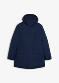 Men's Warm Waterproof Parka with Detachable Hood in Dark Blue, view 1