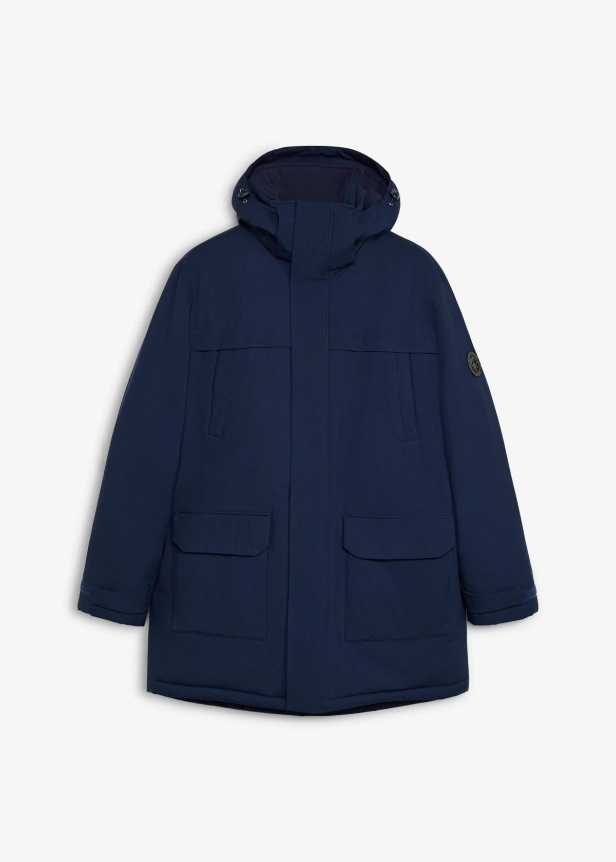 Men's Warm Waterproof Parka with Detachable Hood in Dark Blue, view 1
