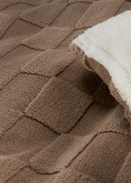 Reversible Fleece Bedding Set with Raised Texture in Brown, view 2