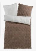 Reversible Fleece Bedding Set with Raised Texture in Brown, view 1