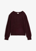 Women's Puff Sleeve Sweater in Heather Burgundy, view 1