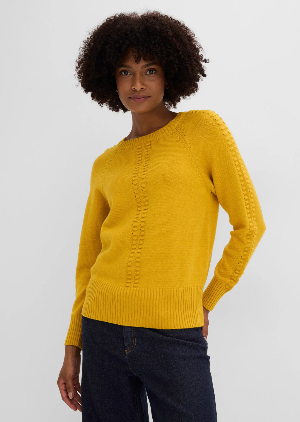 Women's Batwing Sleeve Sweater in Golden Ochre, view 3