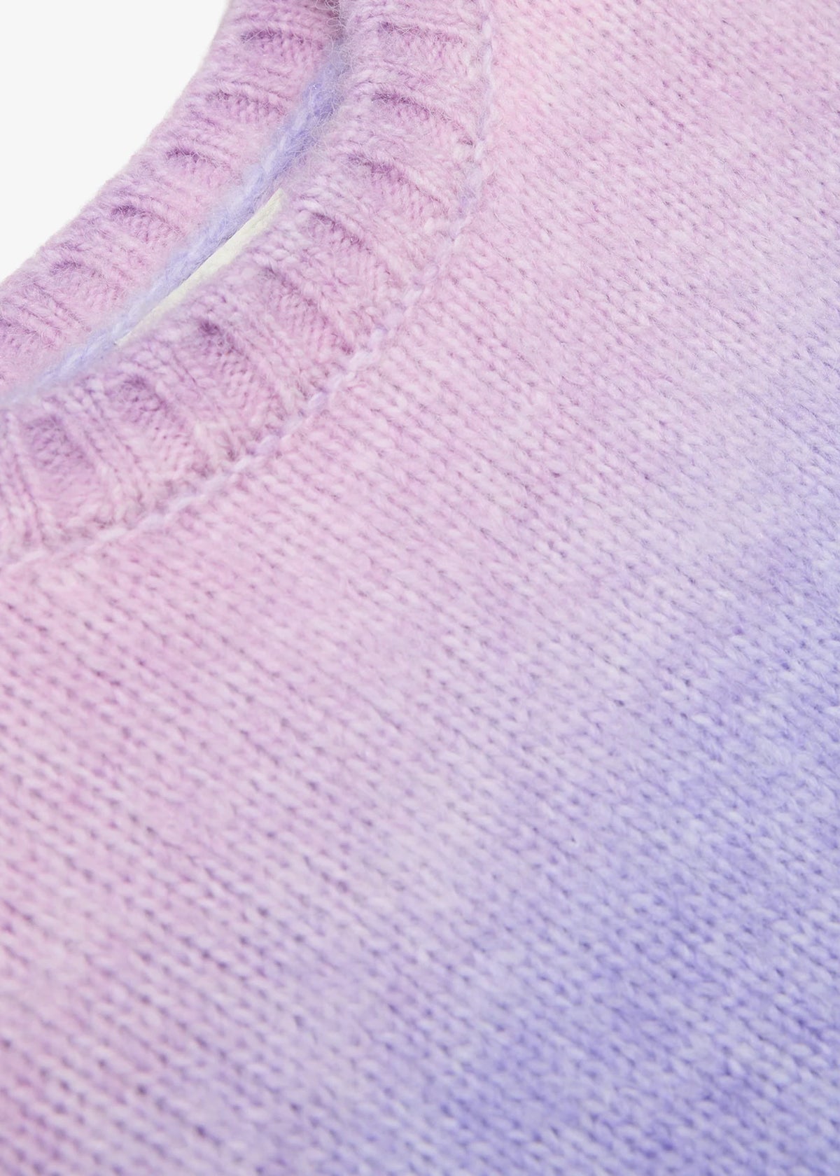 Girls' Soft Chunky Knit Sweater in Lilac and Ecru Stripe, view 3