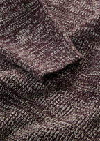 Women's Soft Sweater in Heather Brown, Burgundy and Beige, view 2