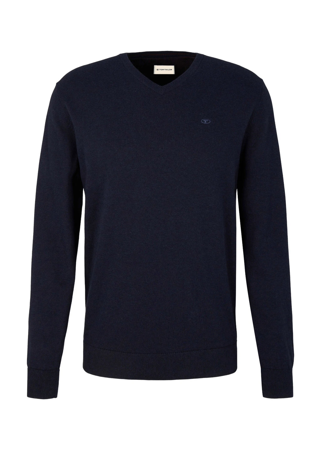 Men's Tom Tailor Pure Cotton Fine Knit Sweater in Dark Heather Blue, view 1