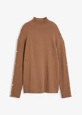 Women's Fine Knit Sweater in Natural Brown, view 1