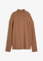 Women's Fine Knit Sweater in Natural Brown, view 1