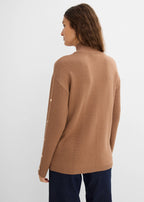 Women's Fine Knit Sweater in Natural Brown, view 4