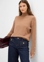 Women's Fine Knit Sweater in Natural Brown, view 3