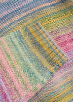 Girls' Chunky Knit Sweater in Pink and Blue Stripe, view 3