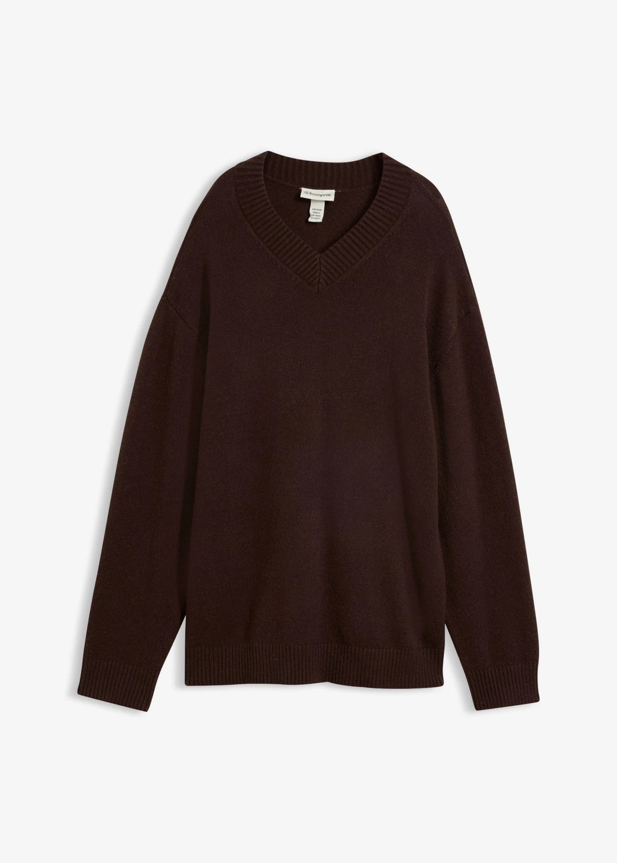 Women's Knitted Sweater in Dark Brown, view 1