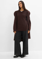 Women's Knitted Sweater in Dark Brown, view 4