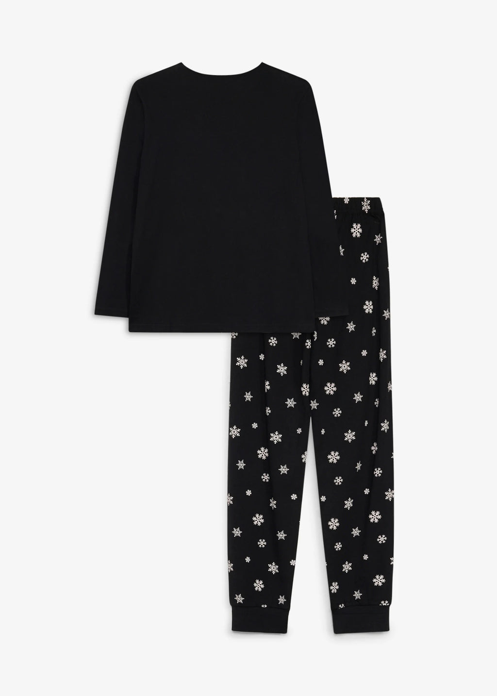 Girls' Soft Cotton Pajamas, 2-Piece Set in Black and White Print, view 2