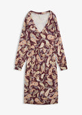 Women's Soft Viscose Jersey Dress in Burgundy Paisley, view 1