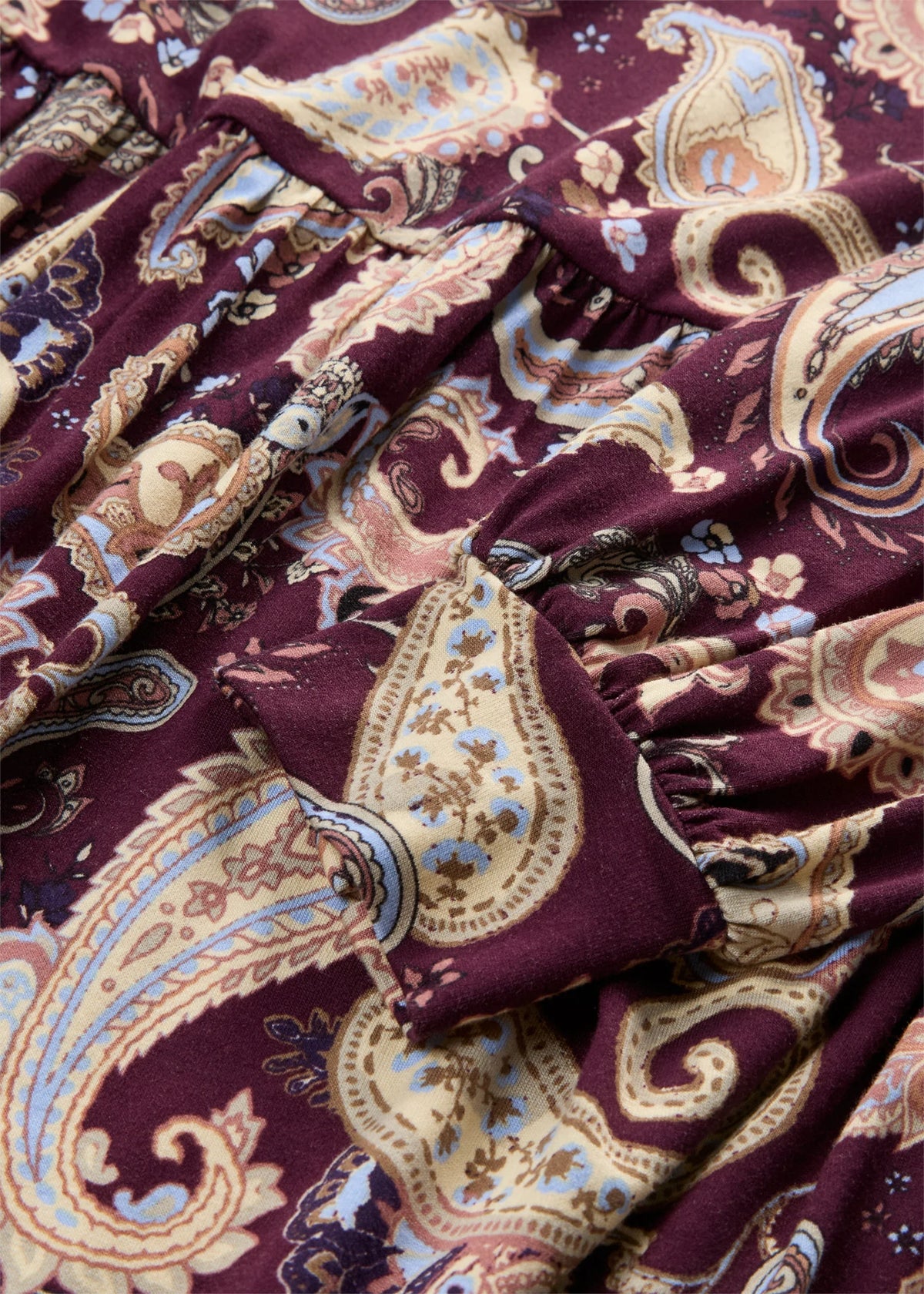 Women's Soft Viscose Jersey Dress in Burgundy Paisley, view 2