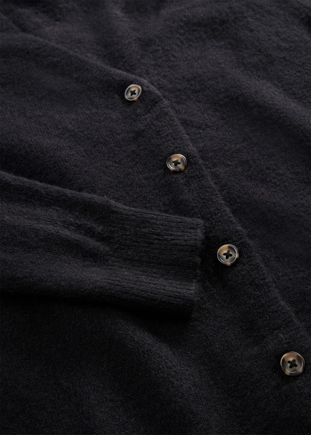 Women's Knitted Dress with Button Placket in Black, view 2