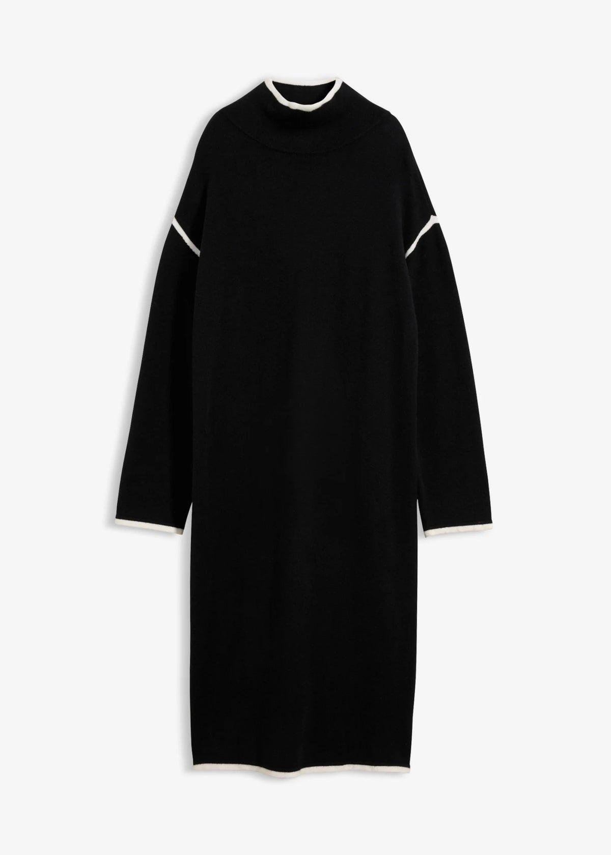 Women's Cotton Blend Knit Dress in Black, view 1