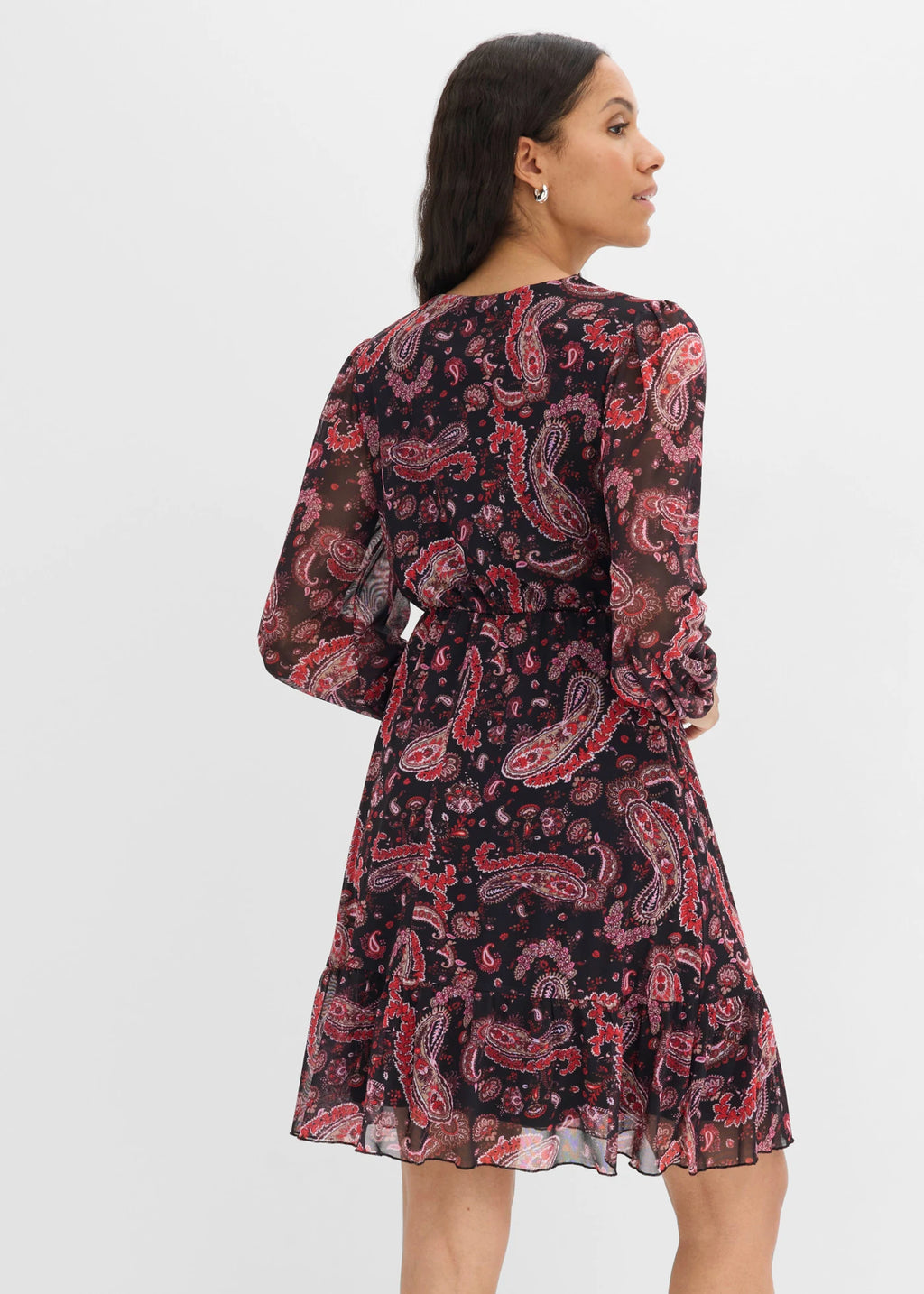 Women's Soft Mesh Dress in Black Paisley, view 4