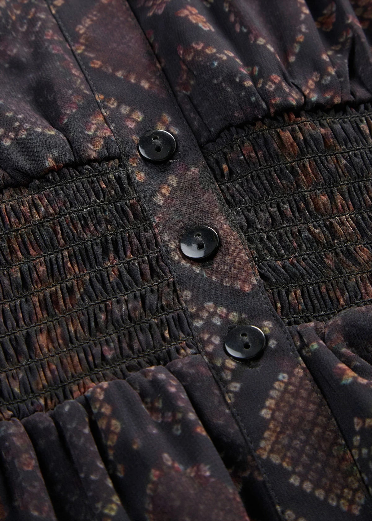 Women's Chiffon Dress with Ruffle Sleeves in Dark Brown Python Print, view 2