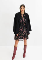Women's Floral Chiffon Dress in Black Floral, view 4