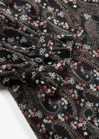 Women's Paisley Chiffon Dress in Black Paisley, view 2