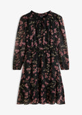 Women's Floral Chiffon Dress in Black Floral, view 1