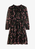 Women's Floral Chiffon Dress in Black Floral, view 1