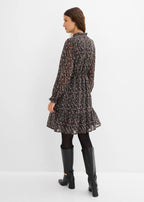 Women's Paisley Chiffon Dress in Black Paisley, view 4