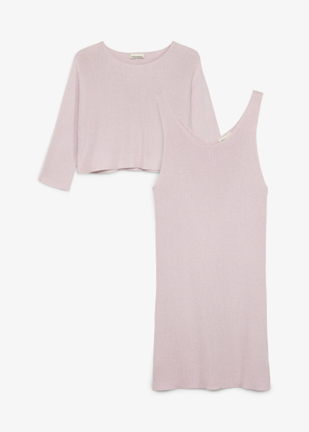 Girls' Knitted Dress and Sweater, 2-Piece Set in Heather Smoky Mauve, view 1