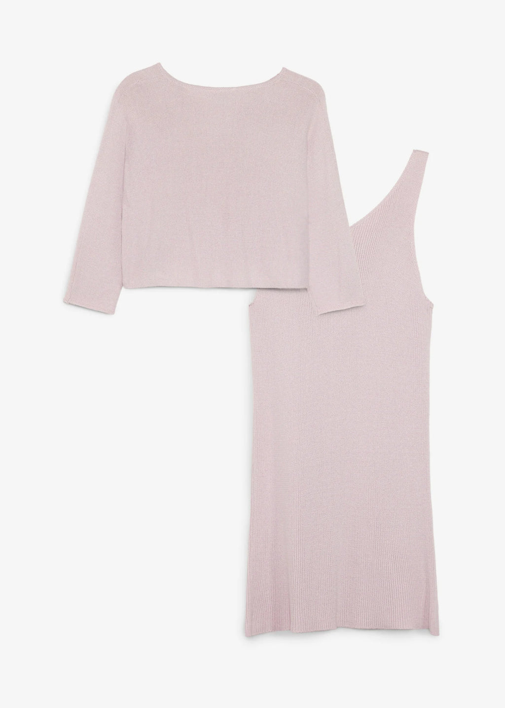 Girls' Knitted Dress and Sweater, 2-Piece Set in Heather Smoky Mauve, view 2
