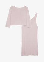 Girls' Knitted Dress and Sweater, 2-Piece Set in Heather Smoky Mauve, view 2