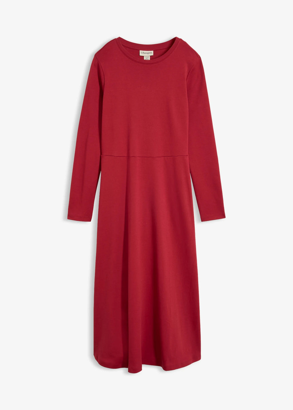 Women's Heavyweight Cotton Midi Dress in Cherry, view 1
