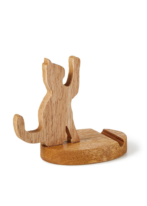 Cat-Shaped Mobile Phone Stand in Natural, view 2