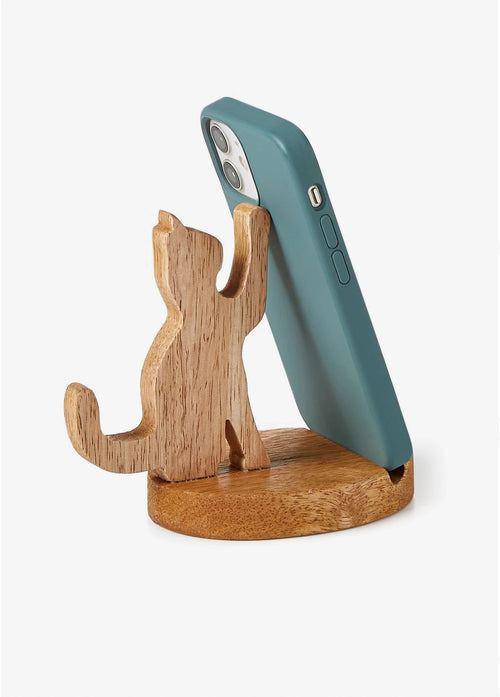 Cat-Shaped Mobile Phone Stand in Natural, view 1