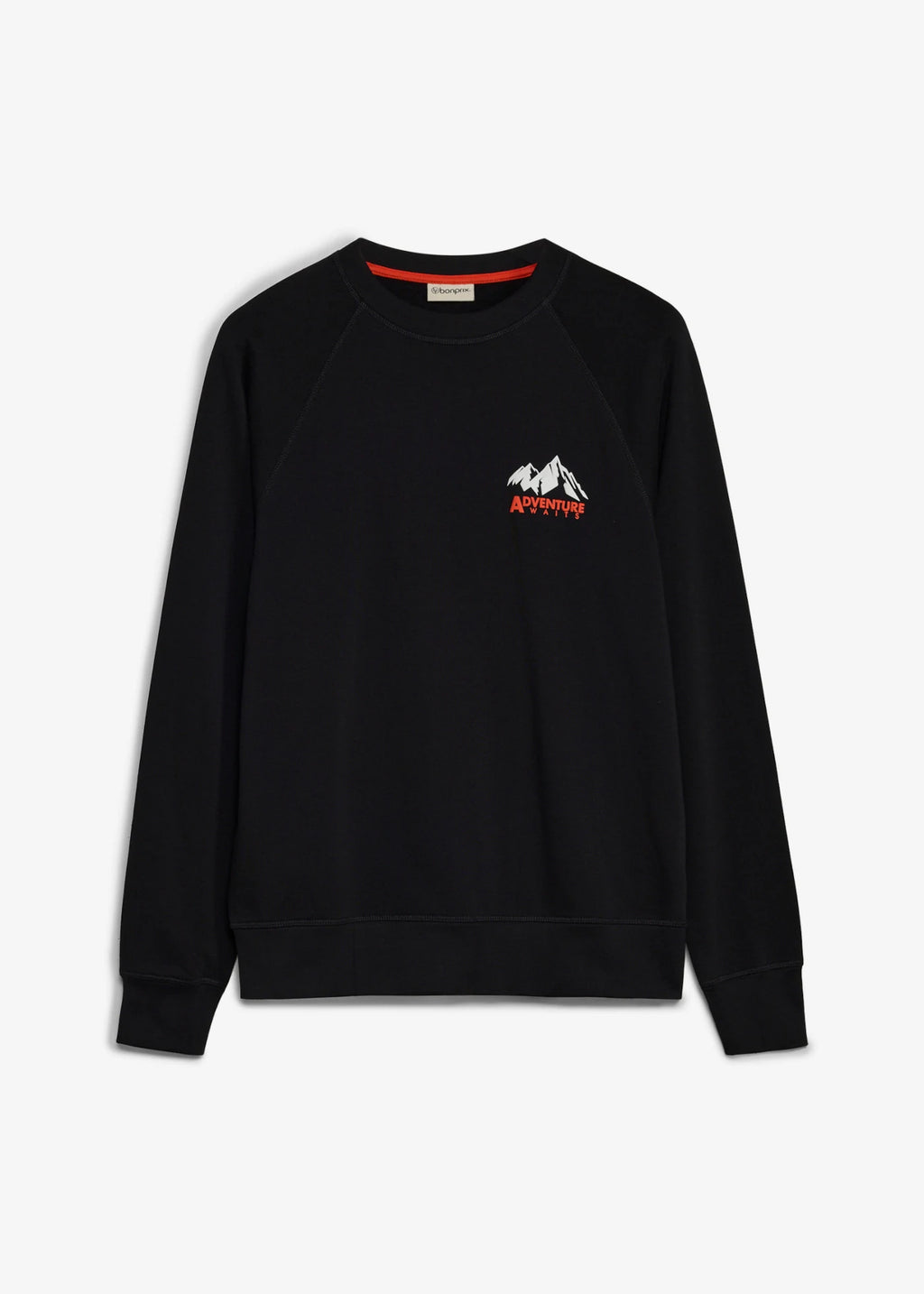 Men's Pure Cotton Sweatshirt in Black Print, view 1
