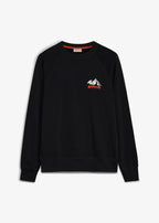 Men's Pure Cotton Sweatshirt in Black Print, view 1