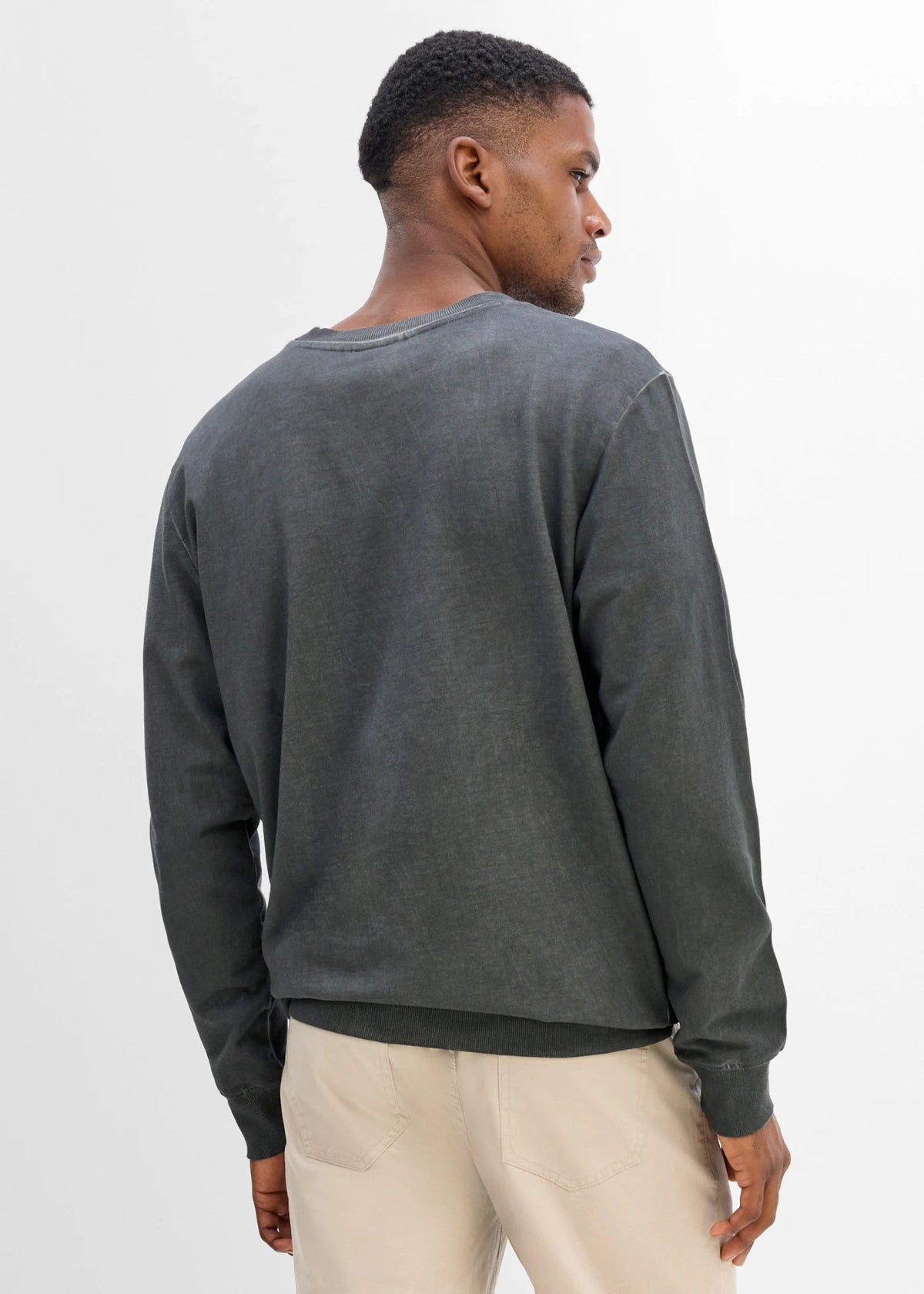 Men's Pure Cotton Printed Sweatshirt in Slate Gray Print, view 3